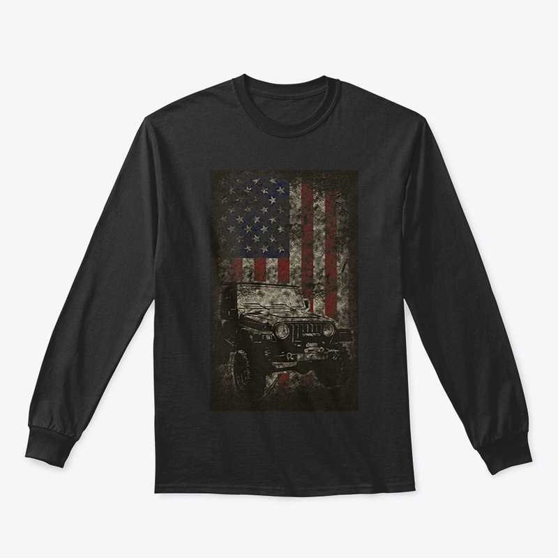 Jeeps American Flag Patriotic Retro 