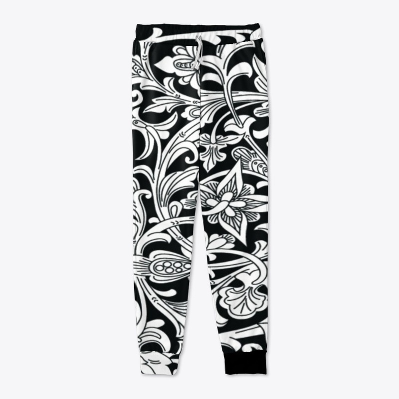 Black and white floral  pencil drawing
