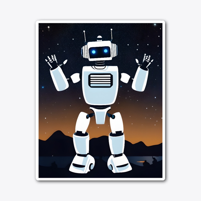 A robot waving his hands