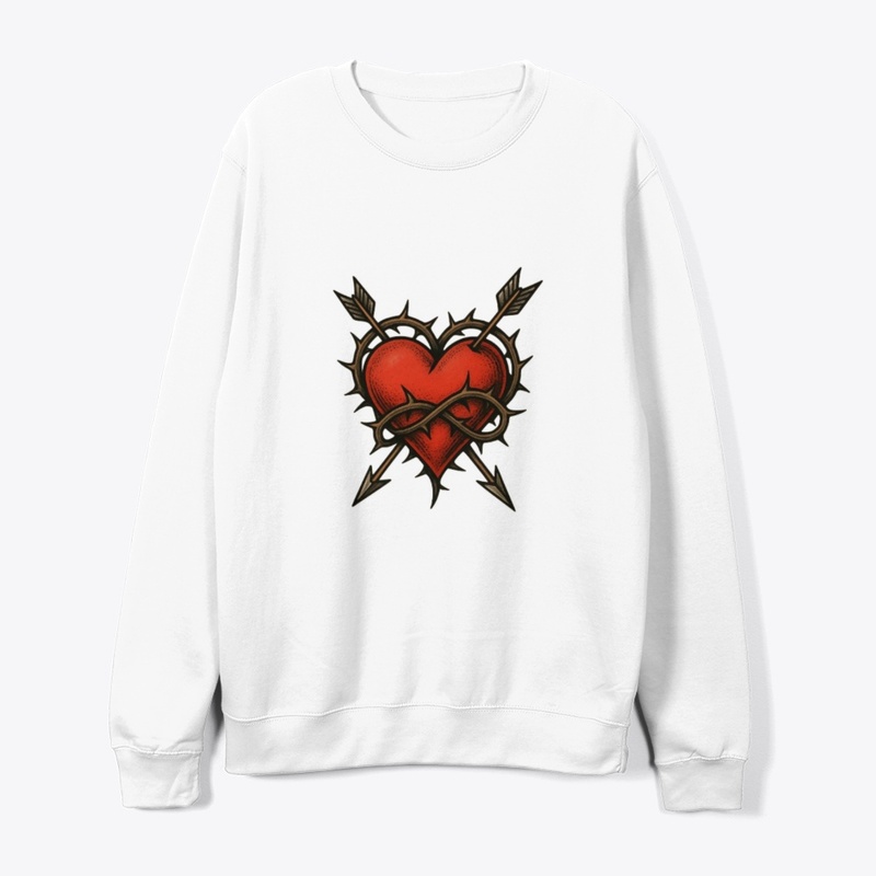 Old School Heart & Thorns Tattoo
