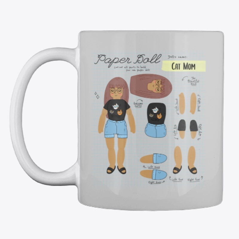Cat Mom Paper Doll Design 2 | Cat Tee