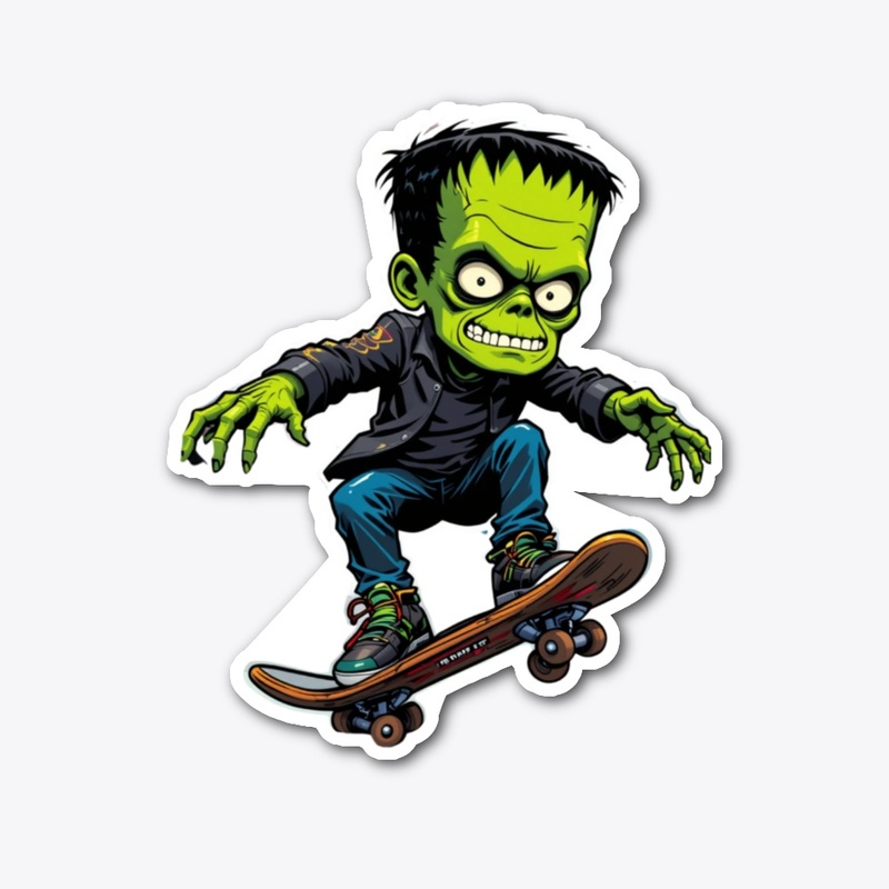 Skater Frankenstein Halloween Tee