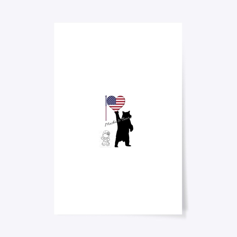 Masha & Bear American Flag Tee!