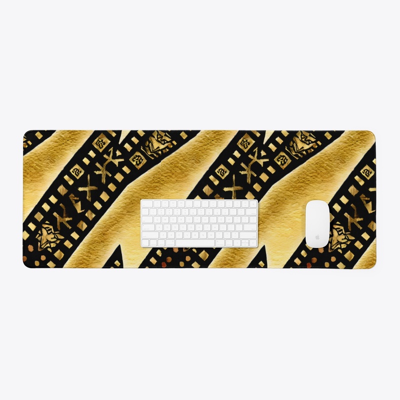 Black and Gold Abstract Print 