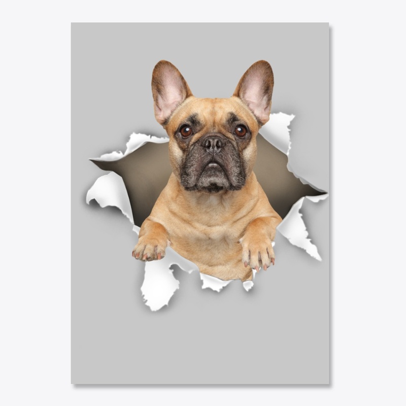 French Bulldog Torn Paper