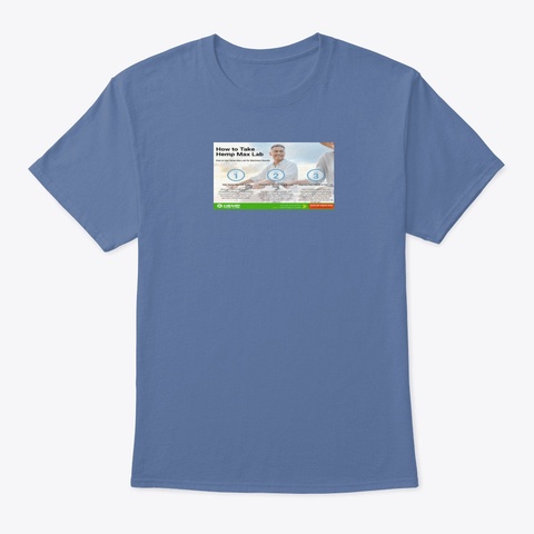 Hemp Max Lab Oil Reviews  Denim Blue T-Shirt Front