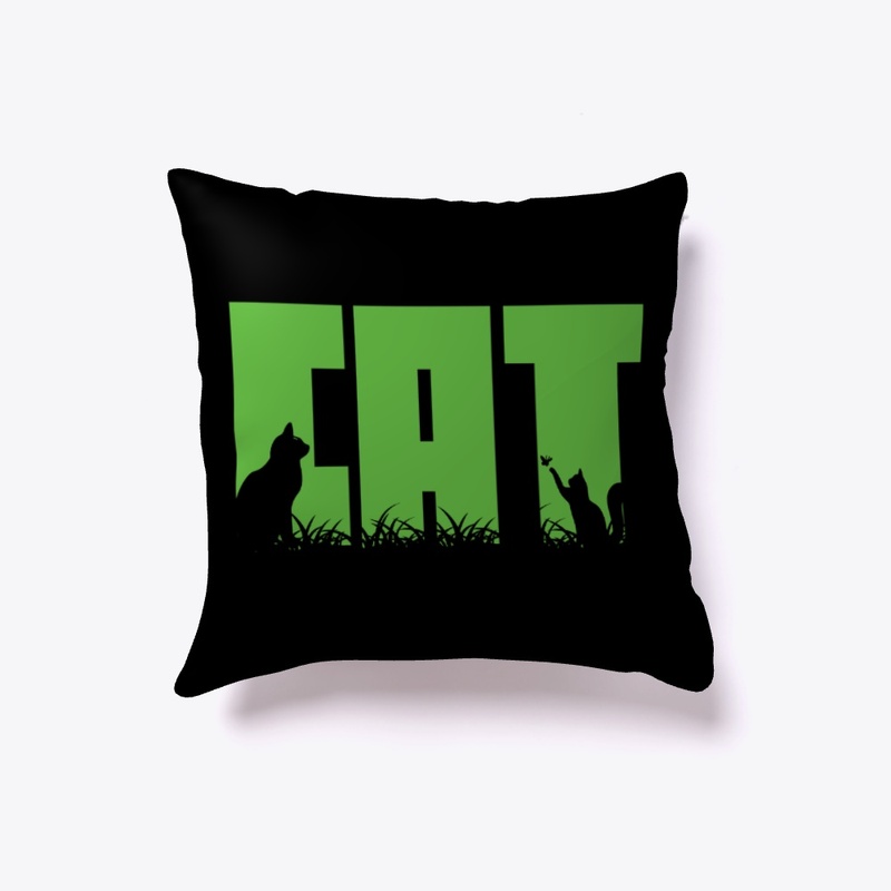 cat t-shirt green shadow