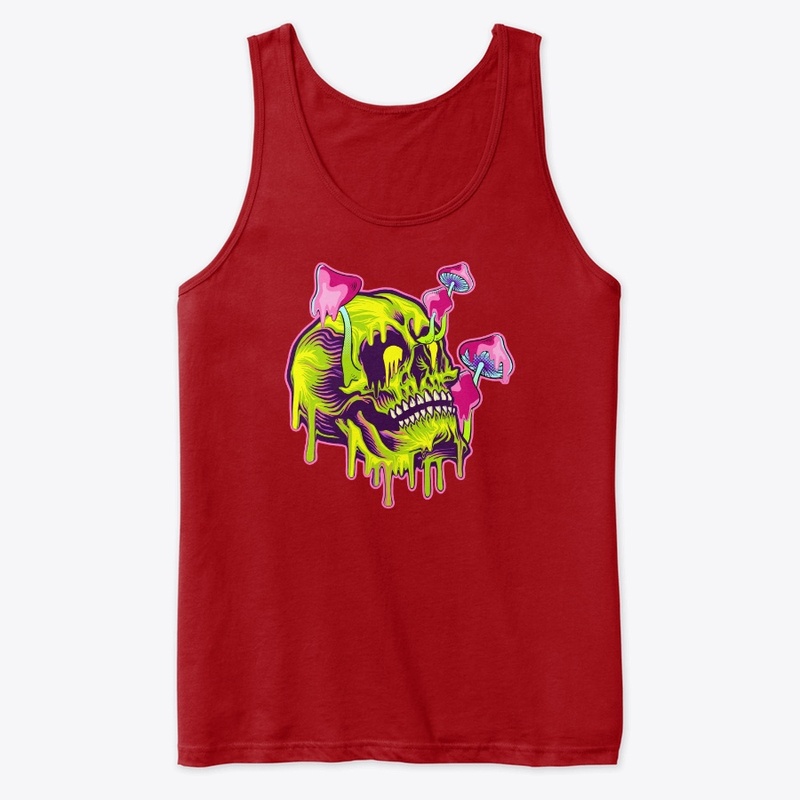 Psychedelic Skull and Mushrooms