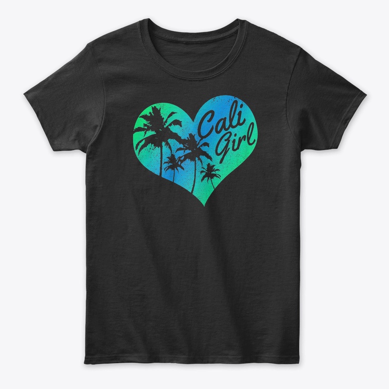 Cali Girl Heart Palm Trees Summer