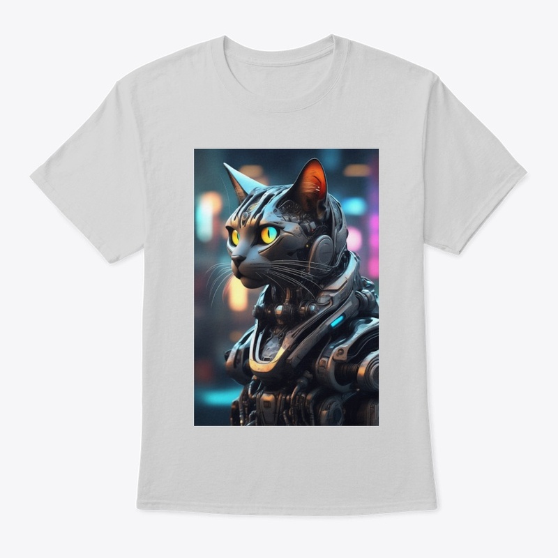 Cybernetic Cat in Neon Glow