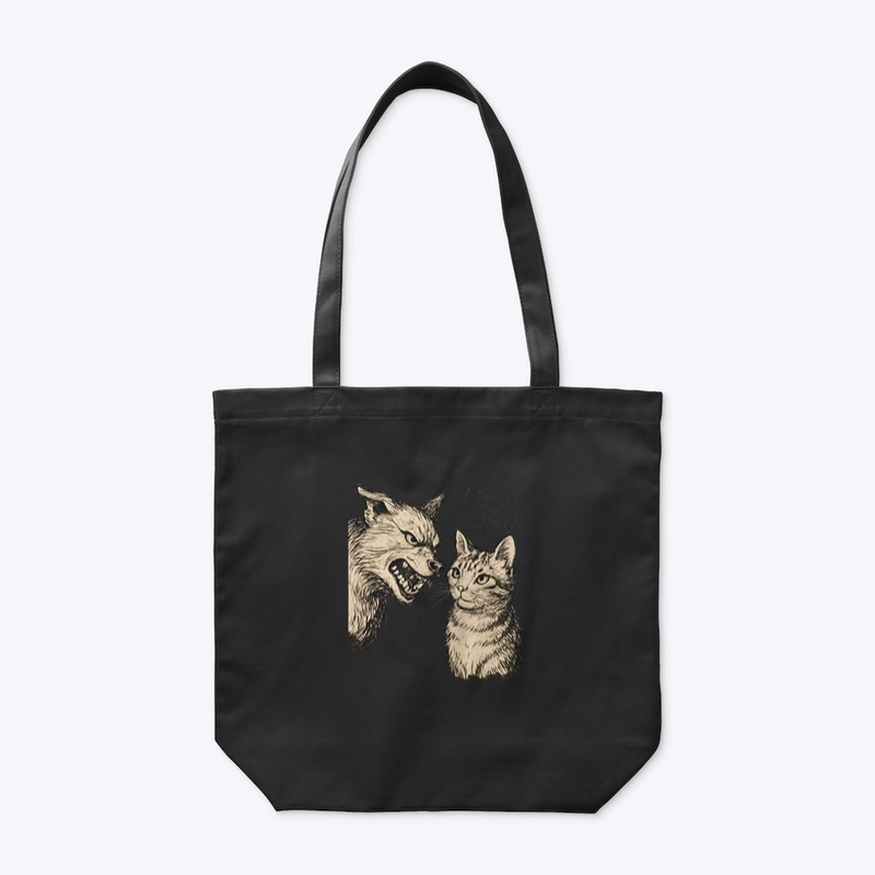 Cat vs Wolf - Funny Design