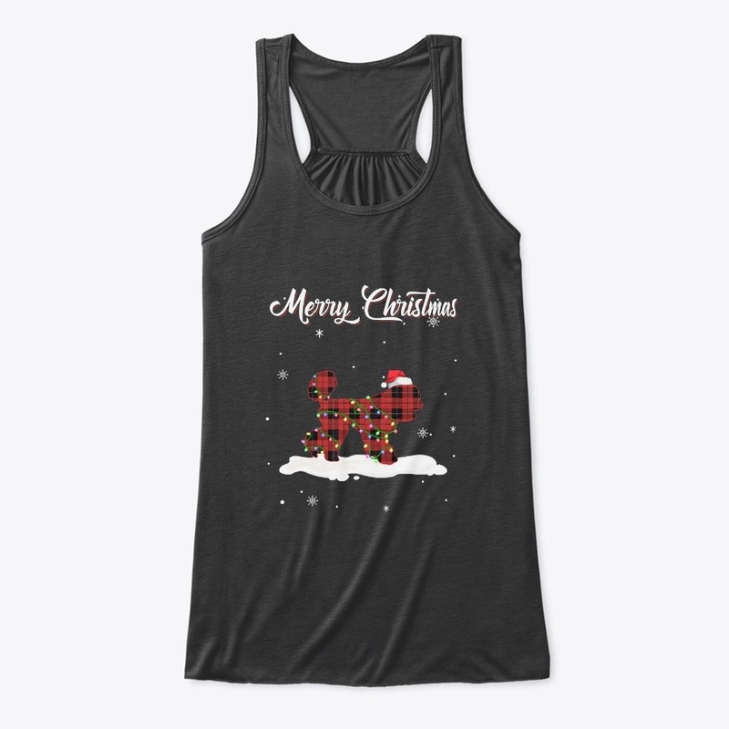 Poodle Christmas Red Plaid Dog Lover