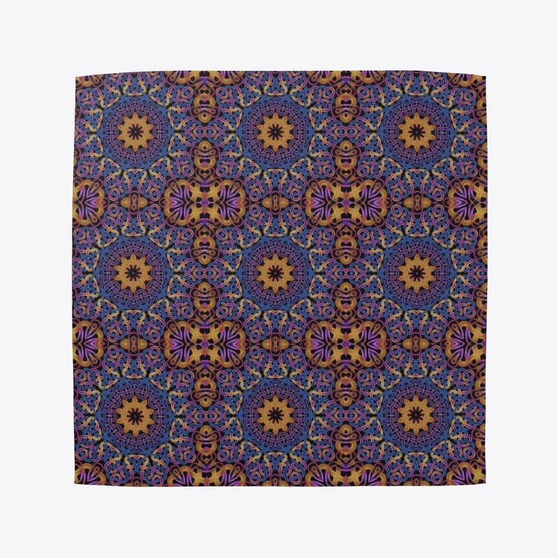 Blue Gold Celtic Knot Kaleidoscope