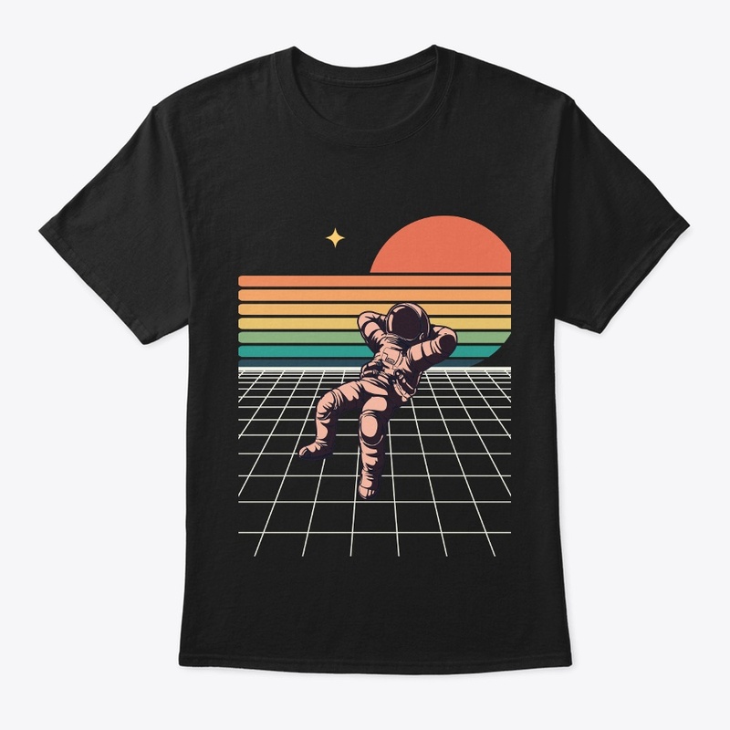 Black and Orange Retro Astronaut
