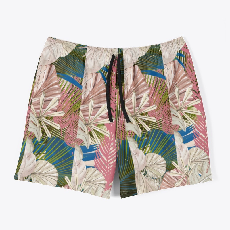 floral print design men's swim trunks.