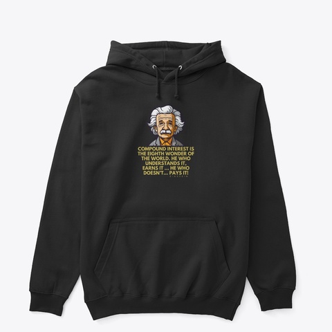 Albert Einstein   Compound Interest Black T-Shirt Front