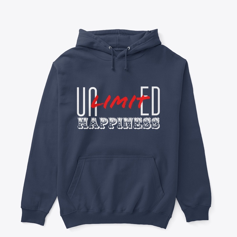 Unlimited Happiness Text T-Shirts- Quote
