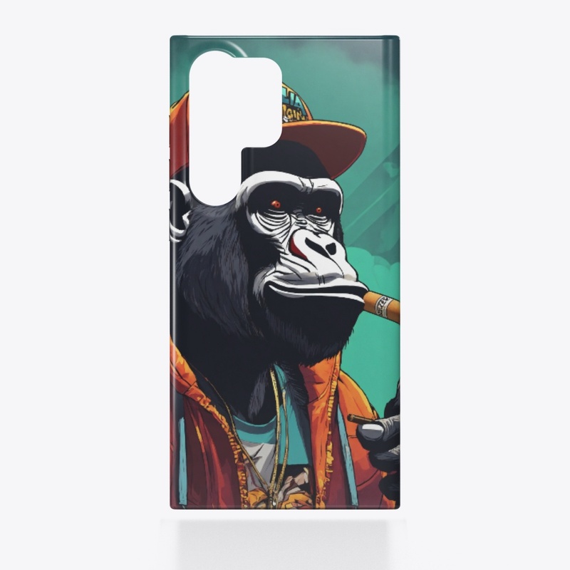 A gorilla smoking a cigar