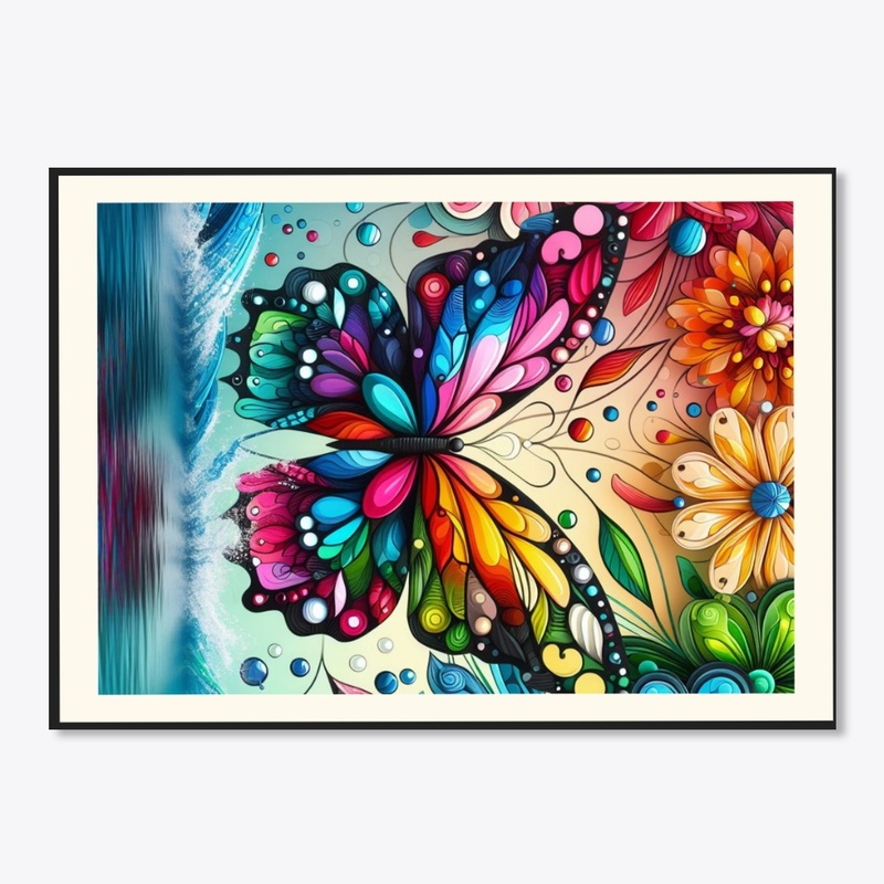 Floral Harmony : Butterfly & Blooms