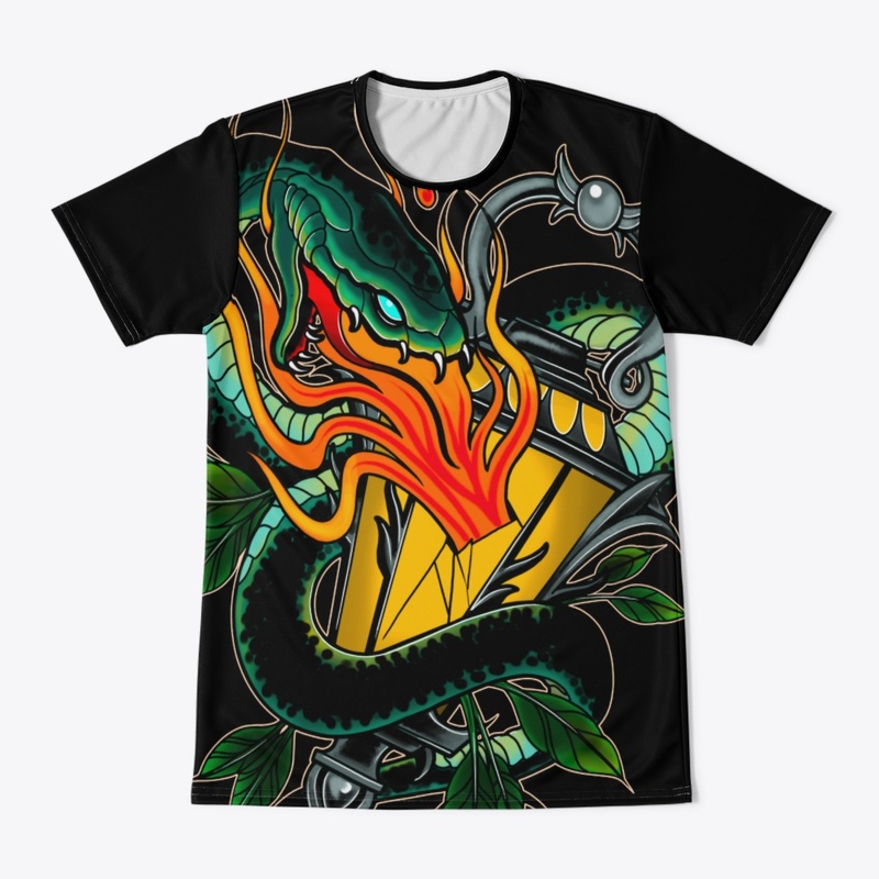 Neo Trad Snake and Lantern