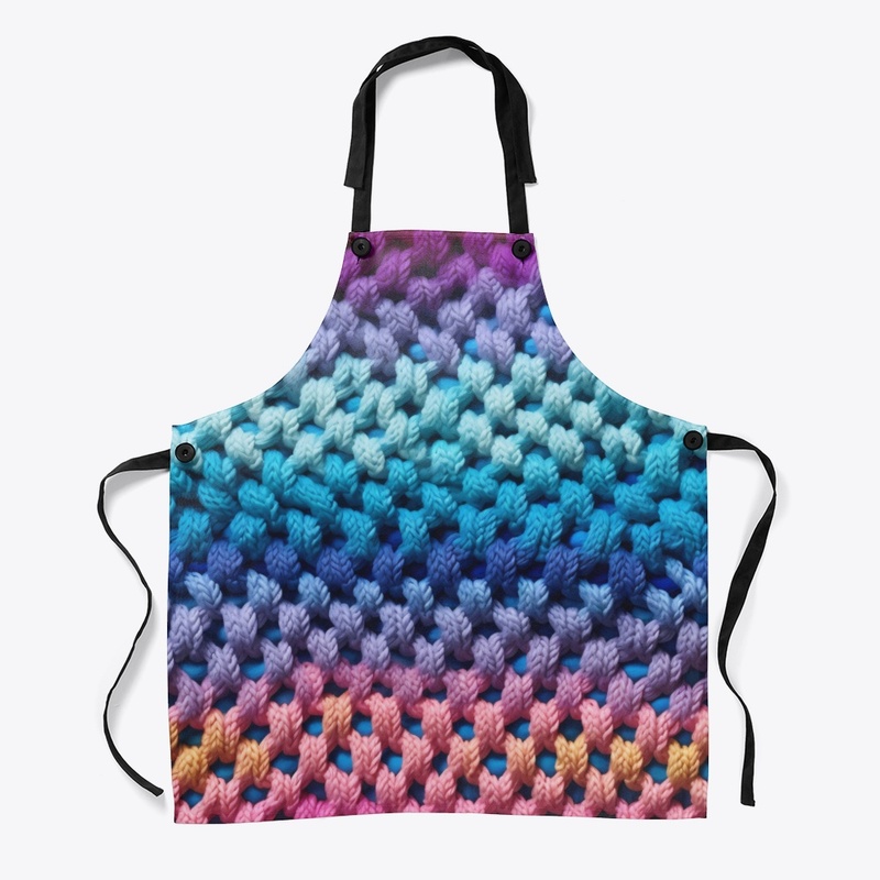 Crochet Rows Blue Purple Ping Yellow