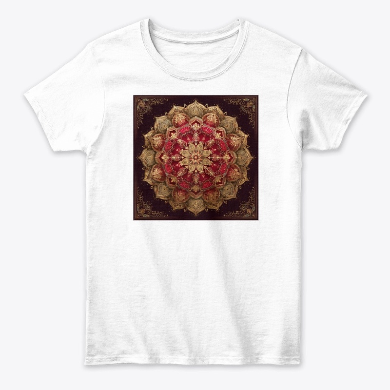 Red Gold Mandala Vintage Design