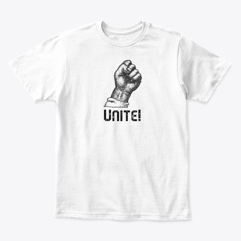 Raised Fist with the Word Unite