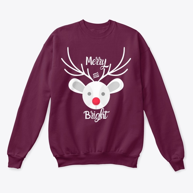 Merry and Bright Reindeer Crew Neck