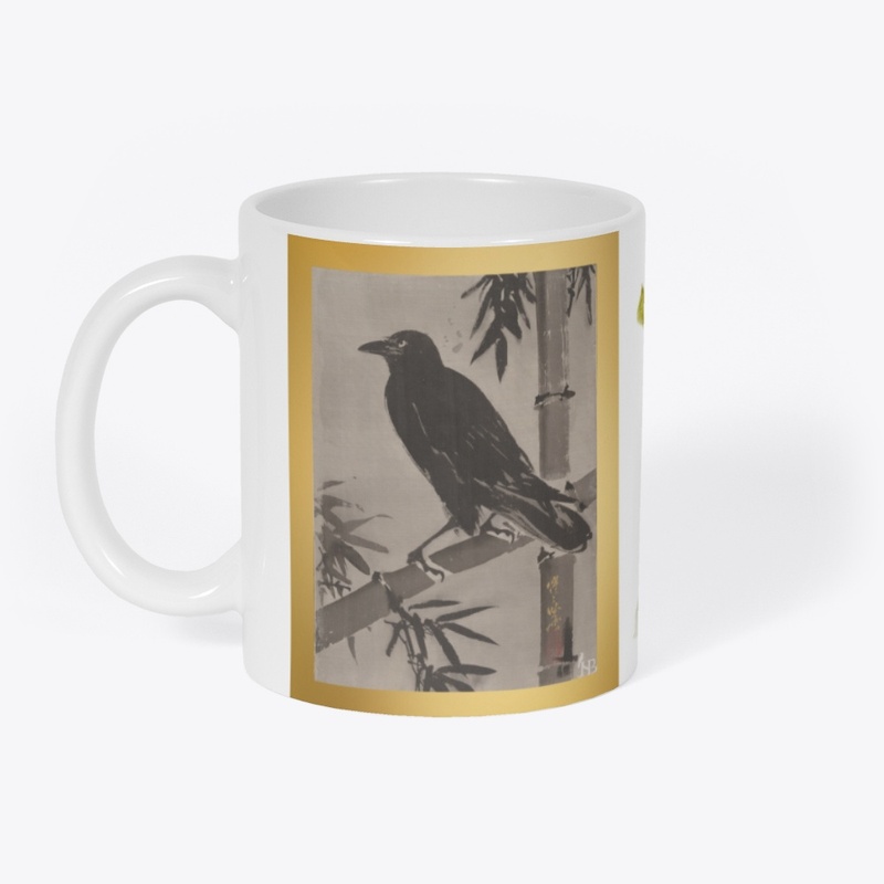 Crow on a Bamboo Branch