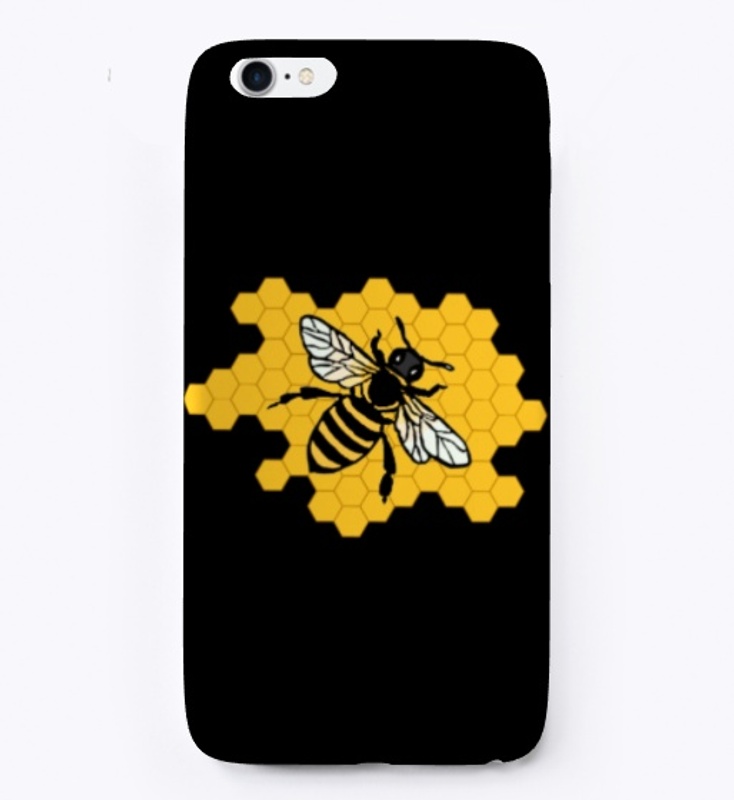 Black Bee/Wasp on Yellow Honeycomb