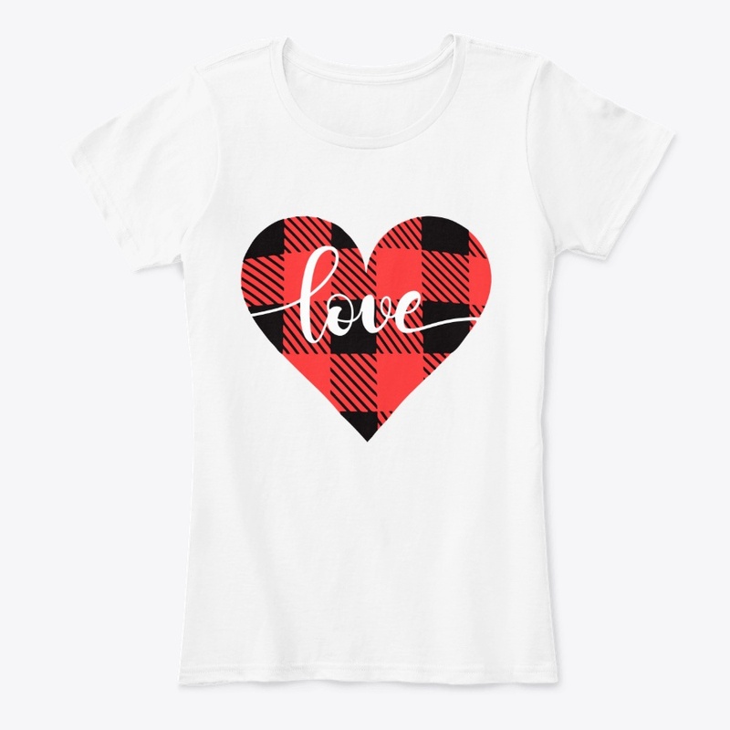 Valentine's Day Buffalo Plaid Heart Tee