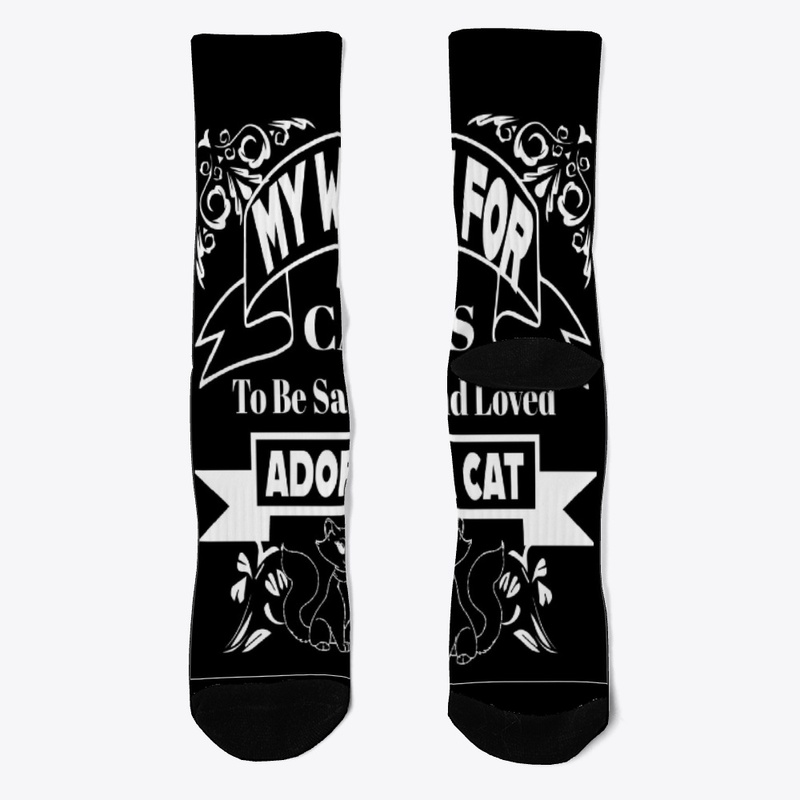 Adopy A Cat Black  Teeshirt