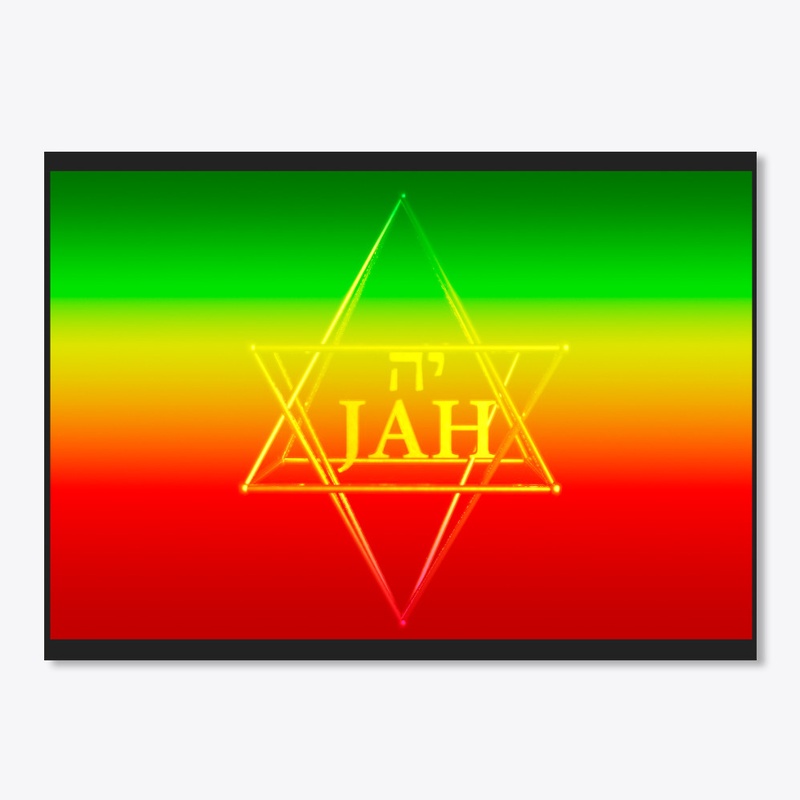 jah in hebrew with golden star of David