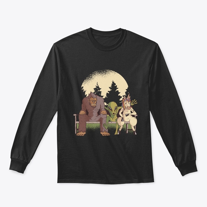 Bigfoot Alien Unicorn Chilling