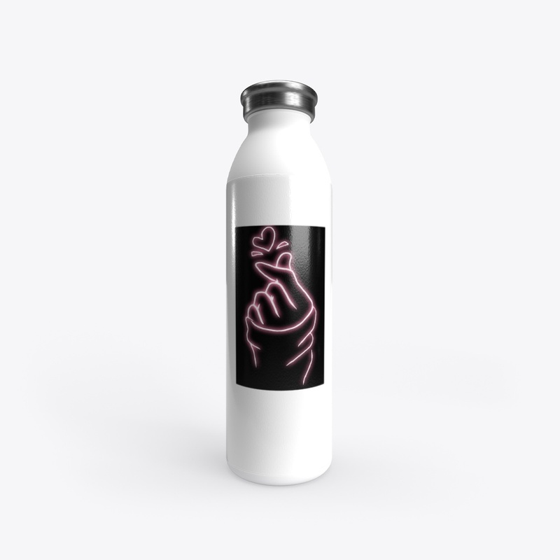 Steel water bottle with heart 