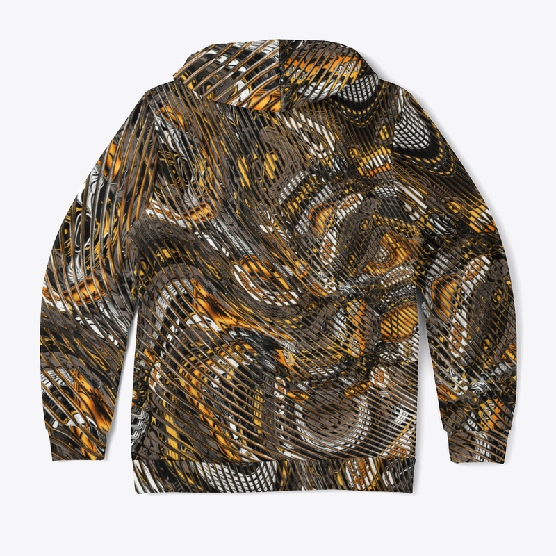Black, White, Gold and Gray Abstract 