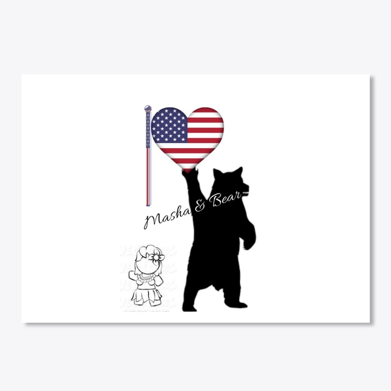 Masha & Bear American Flag Tee!