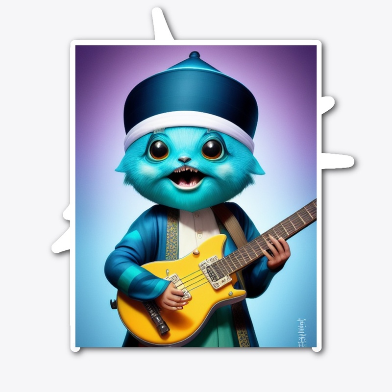 Cute Creature Jamming on Guitar