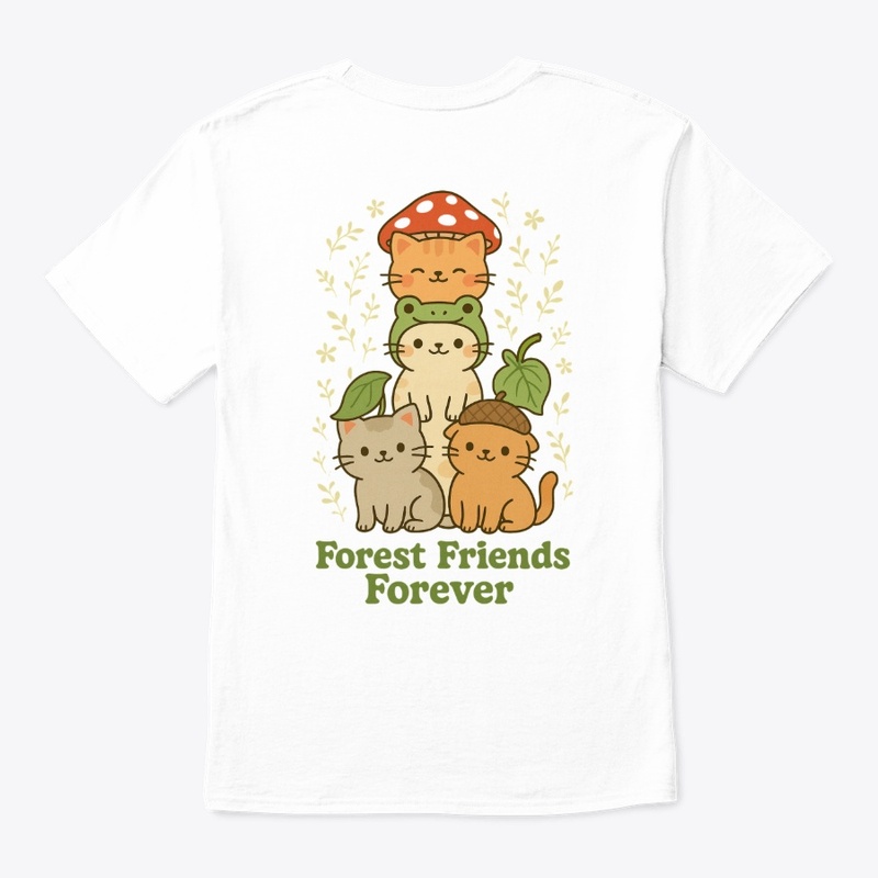 Forest Friend - Cute Frog Hat Cat Tee