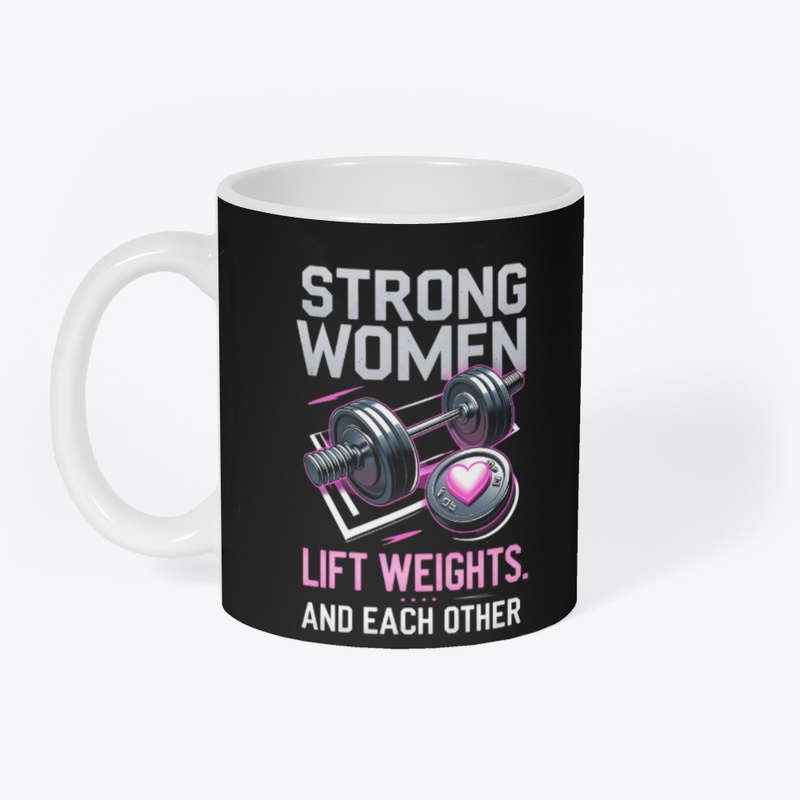 Strong women lift weights - gym fitness