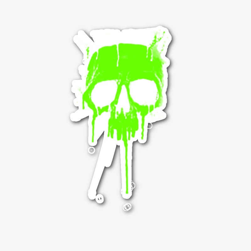 Classic Metal Graffiti Skull - Dripping