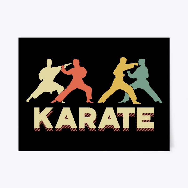 Retro Silhouette Vintage Karate Lover