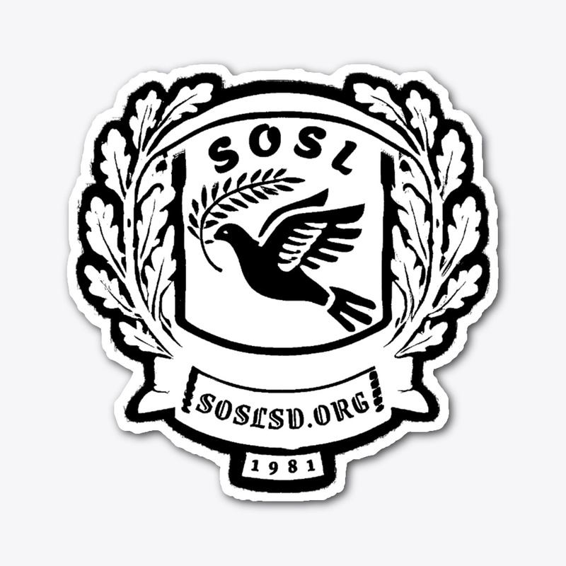 Laurel Dove Crest (white/blk) sticker