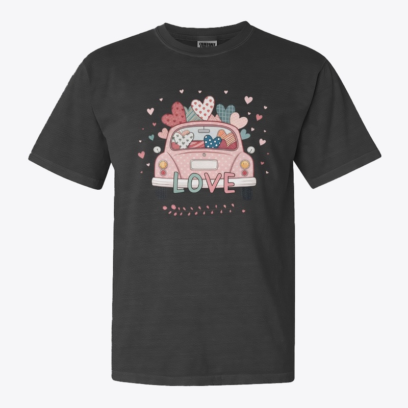 "Love on Wheels: Cute Graphic T-Shirt"