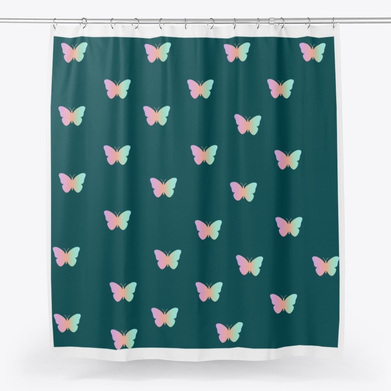  "Elegant All-Over Butterfly Print 