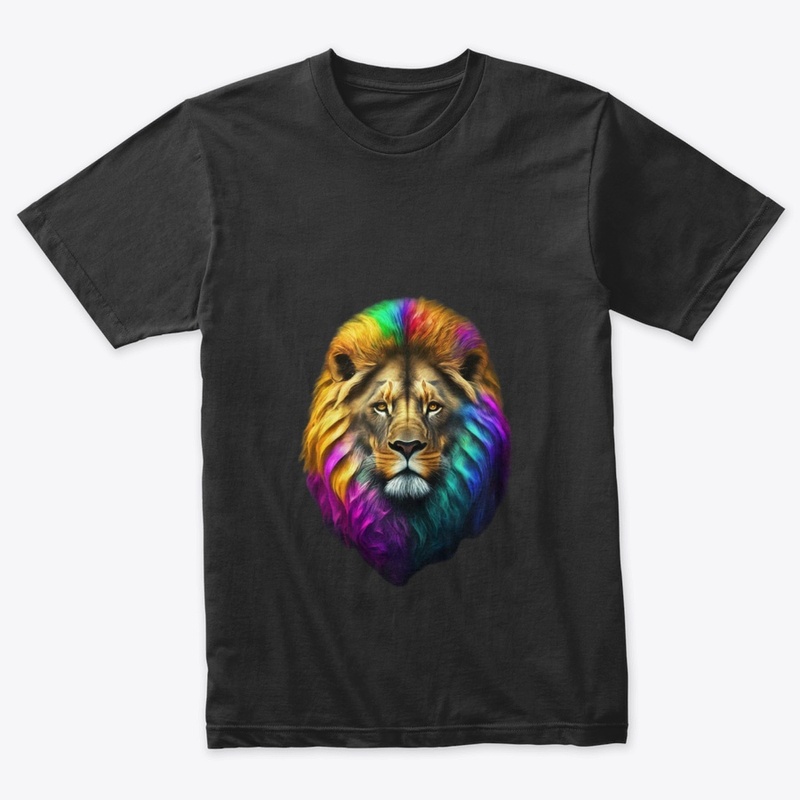 Lion on crewneck black men Tshirt