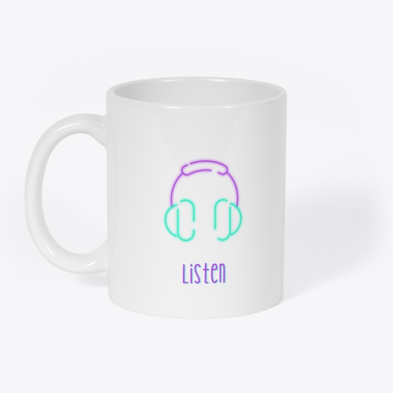 Purple illustrate listen graphic t-shirt