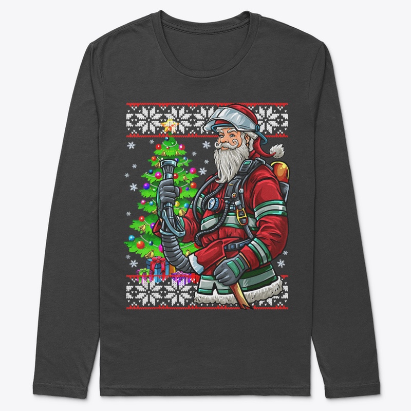 FIREFIGHTER SANTA CLAUS FIREMAN UGLY CHR