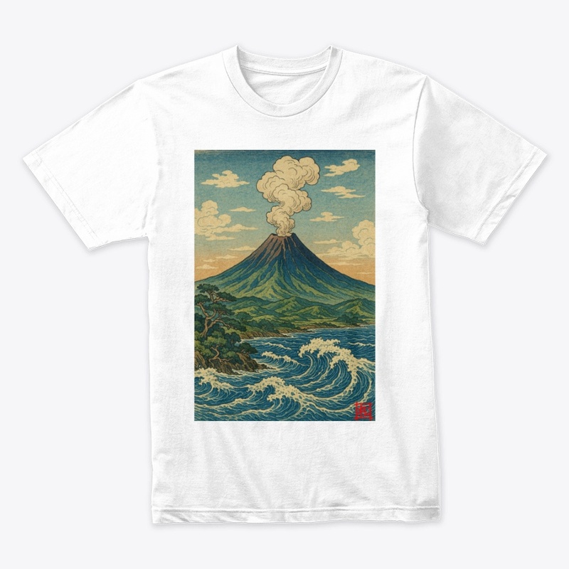 Hawaiian Mountain - Hokusai Style