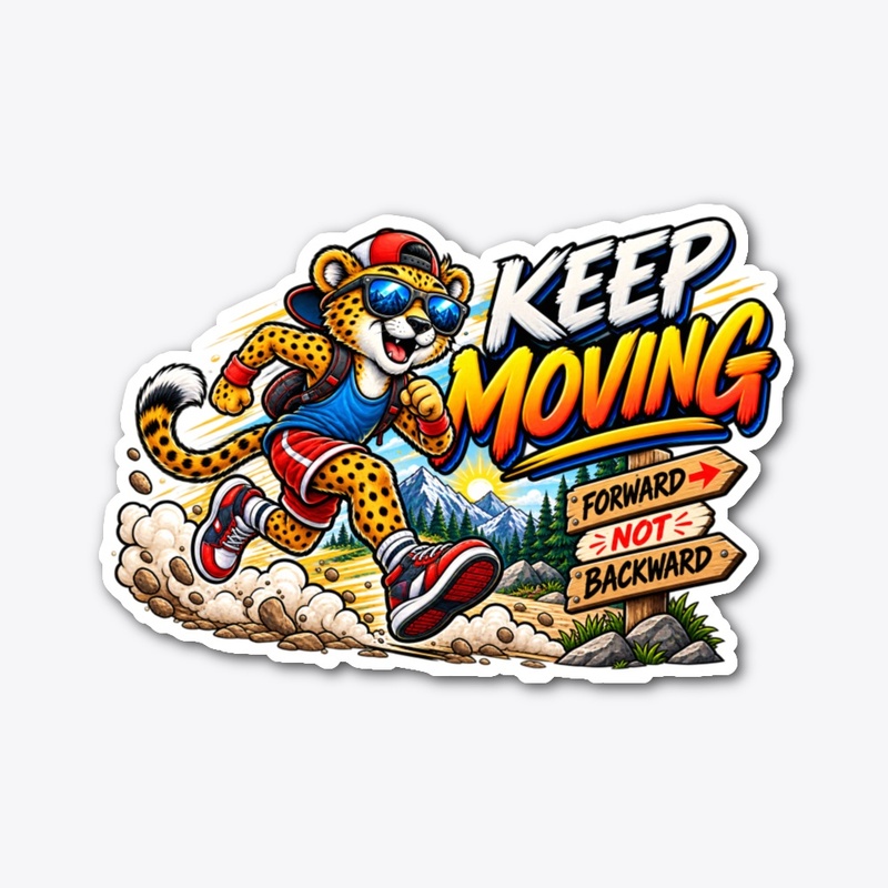 Keep Moving – Funny Running Cheetah 